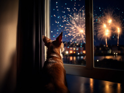 Hund an Silvester