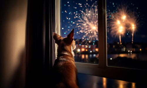 Hund an Silvester