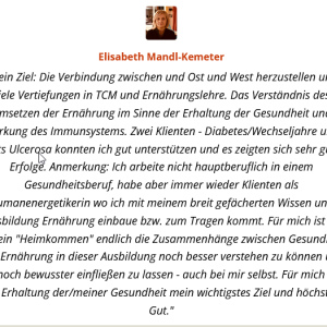 Feedback zur Ausbildung "Intergrative Ernährungsexpert:in